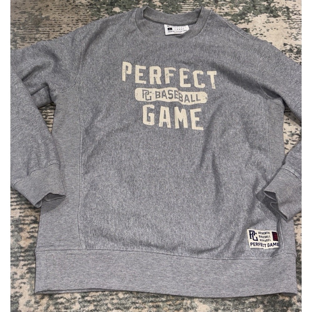 Perfect Game Baseball Apparel crewneck sweatshirt Reverse Weave Gray Adult L